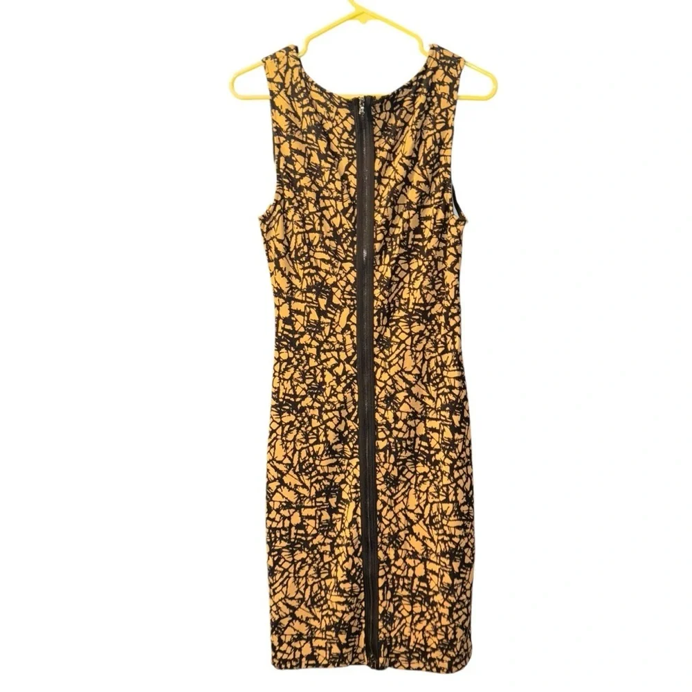 Kenneth Cole Orange Black Sheath Dress Size 12 Work Office Midi Career - Picture 3 of 5
